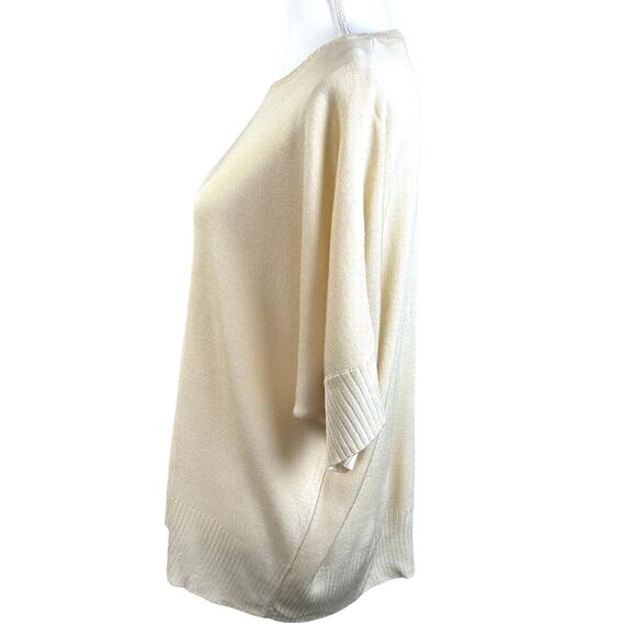 GISPA Light Sweater Women Size 14 Yellow Italian Made Knit Dolman Minimalist Top - Picture 7 of 11